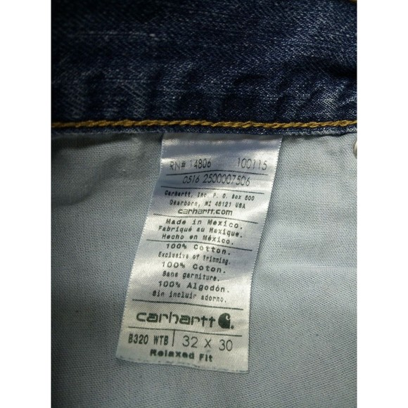Carhartt Men's Casual Modern Relaxed Straight Light Wash Work Jeans Size 32x30 - Picture 4 of 6